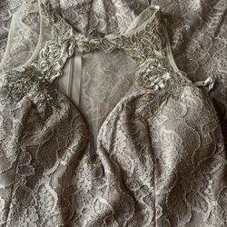 Vestido De Fiesta Talla # L Color Rosa Champánge