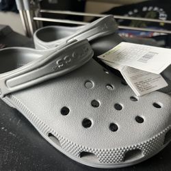 New Grey Crocs Men’s Size 8/Women’s Size 10
