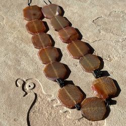 Sterling silver handcrafted Natural Agate gemstone necklace