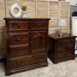 Solid Wood Dresser And Nightstand 