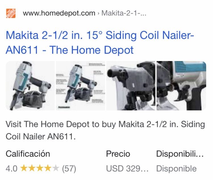 Makita Siding Coil Gun 2 1/2” Brand New