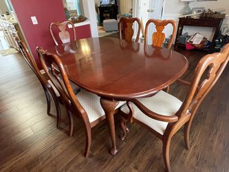 Wood Dining Table And 6 Chairs