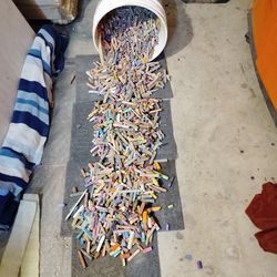 5 GALLON BUCKET OF RANDOM SOFT PASTELS, HARD PASTELS, AND EVERY OTHER KIND OF PASTEL YOU CAN THINK OF