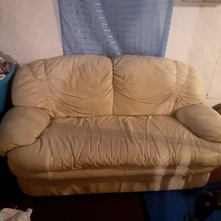 Two Leather Couches Fair Condition