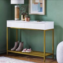 Loring Console Table White/Gold