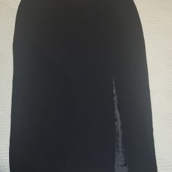 First Issue Black Midi Length Skirt, Size 10P