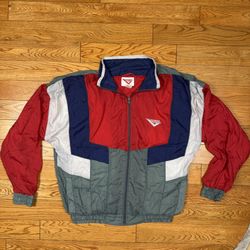 Vintage Pony Windbreaker Jacket Mens sz Medium Multicolor Colorblock Waterproof