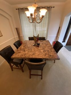 Marble Wood Dinning Table