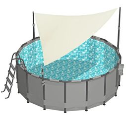Summer Waves Canopy for Pools, for 14-18 ft Above Ground Frame Pool, for Adults,Round, Cool Gray