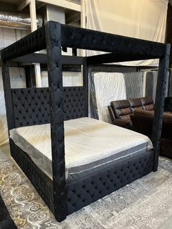 Black Velvet King & Queen Size Bedframe