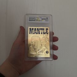 1996 Mickey Mantel Wcg 10 23karat Gold Plated Basbeball Card