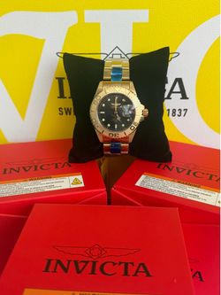Invicta Pro Diver Gold Tone Black Dial Men’s Watch With Date 40mm Quartz