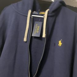 navy blue polo zip up 