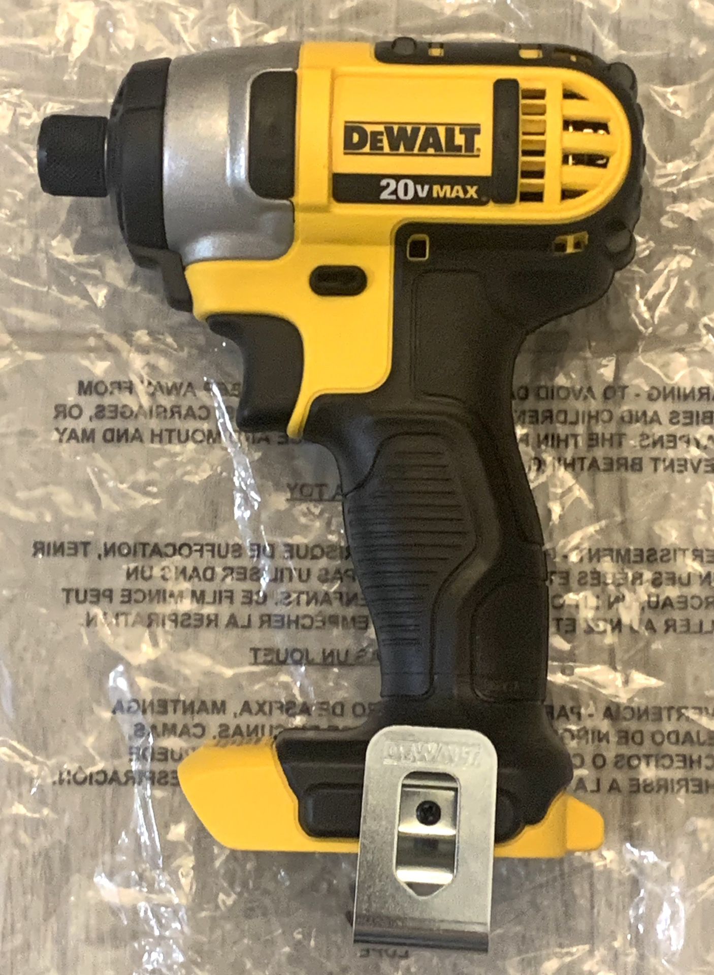 Brand New Dewalt 20v 1/4 Impact Driver Drill Tool Only with Belt Clip 