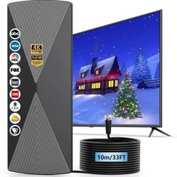 TV Antenna,1200+ Miles Long Range TV Antenna, HD Digital TV Antenna Indoor with Signal Booster, Antenna for Smart TV and All Older TV's-Supports 4K 10