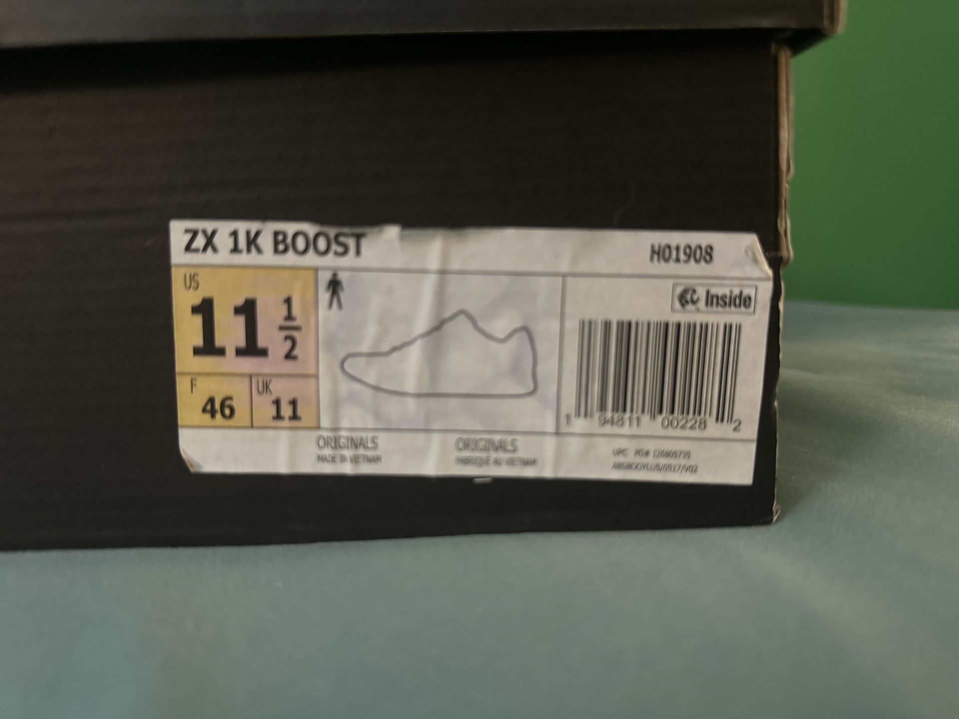 Adidas ZX 2K Boost White Hazy Emerald Size 11.5