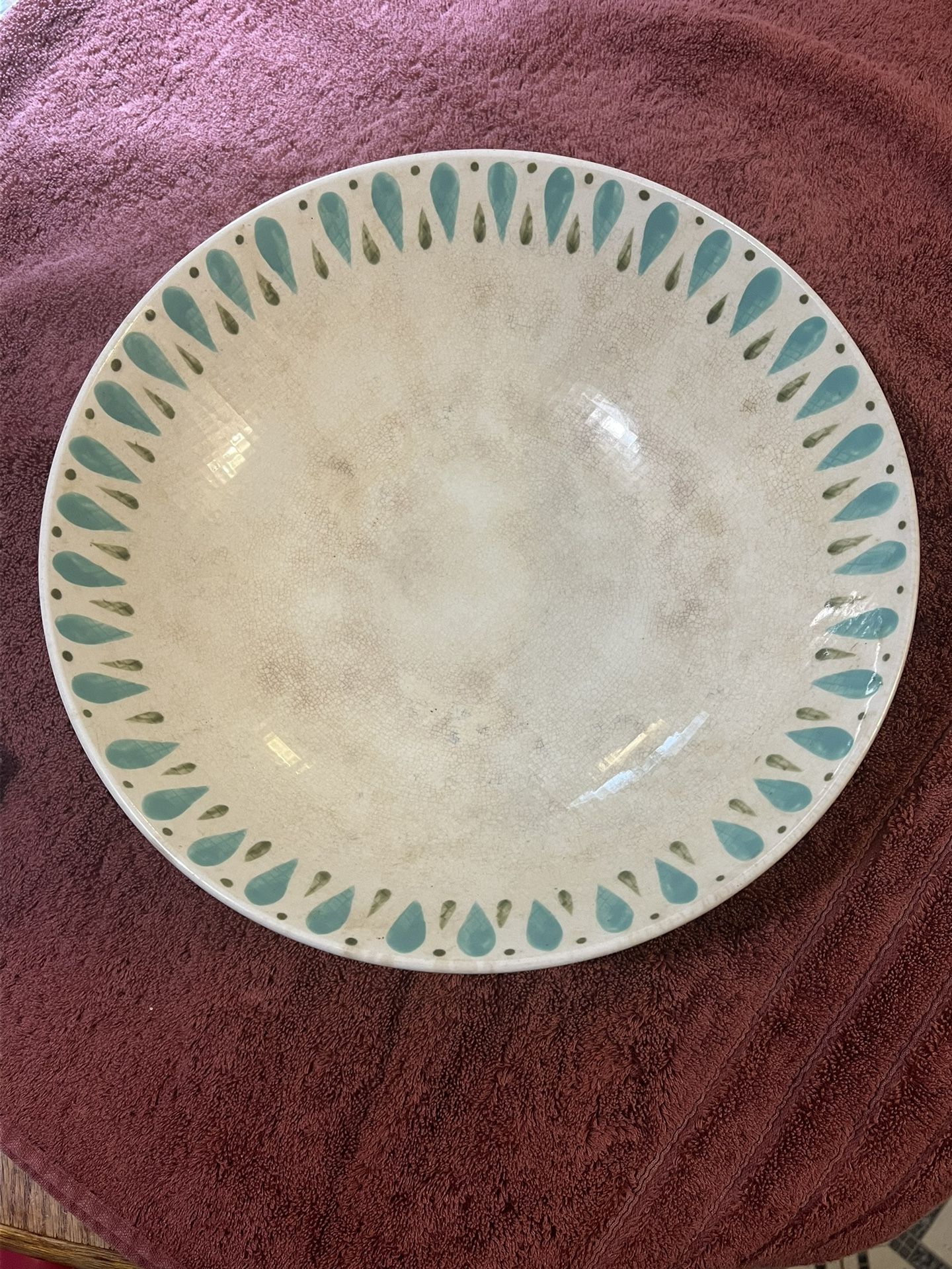 Turquoise Kasuga Vintage Serving/Mixing Bowl !