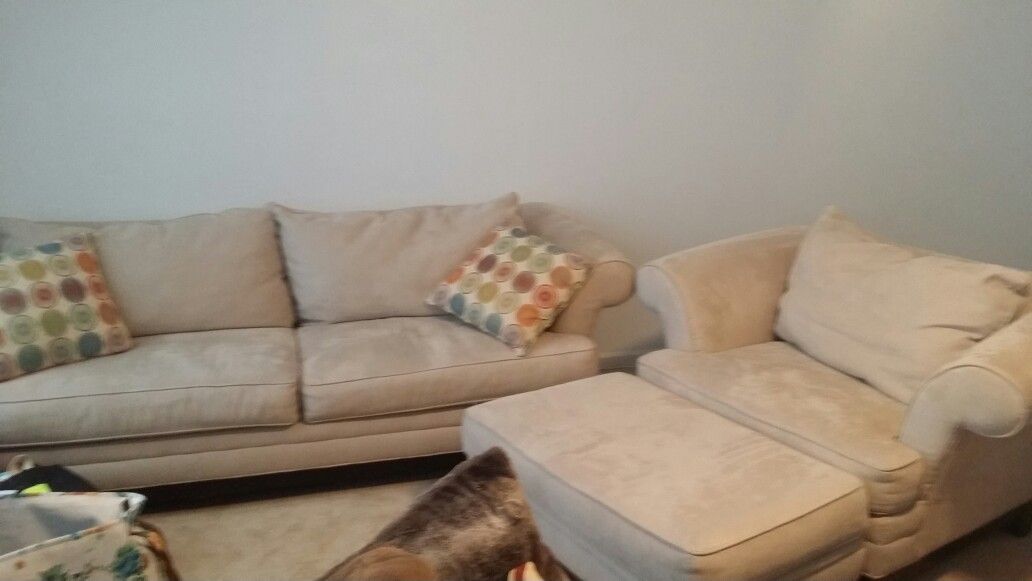 Microfiber sofa and chair
