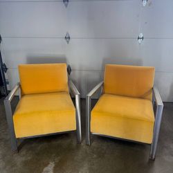 (Set of 2) Room & Board Velvet Chairs