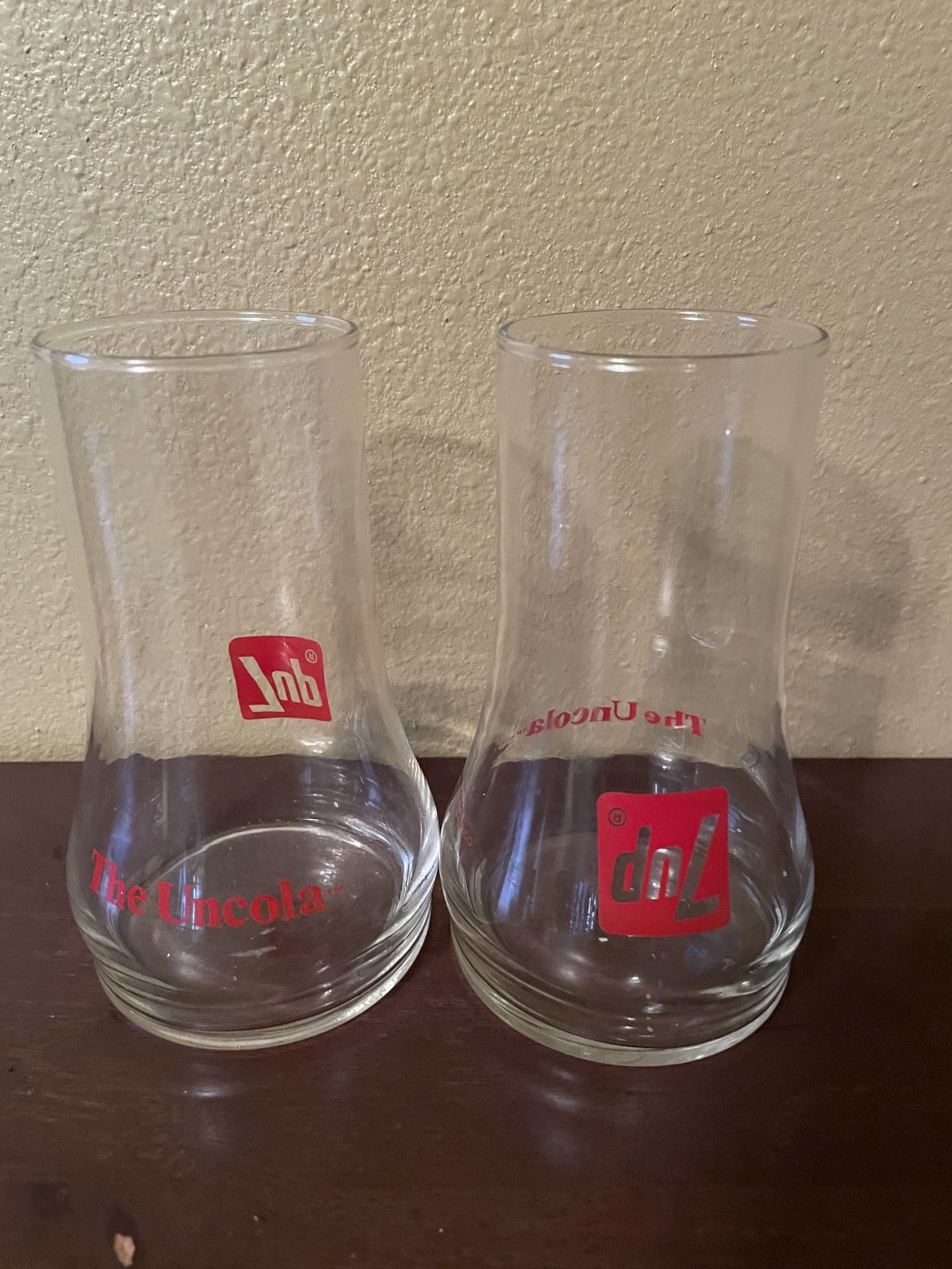 Vintage Novelty 7UP The Uncola Upside Down Drinking Glass 6" Tall Clear Glass