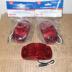 (3) Maxxima M23015R 4" Combination Red 14 LED Clearance Marker