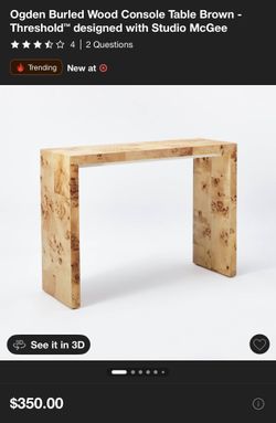 Studio McGee Ogden Burled Wood Console Table