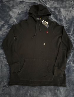 Black Knitted Polo Hoodie