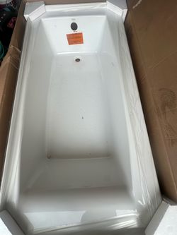 New Kohler Elmbrook Fiberglass Bathtub 60”x30” White Right Drain