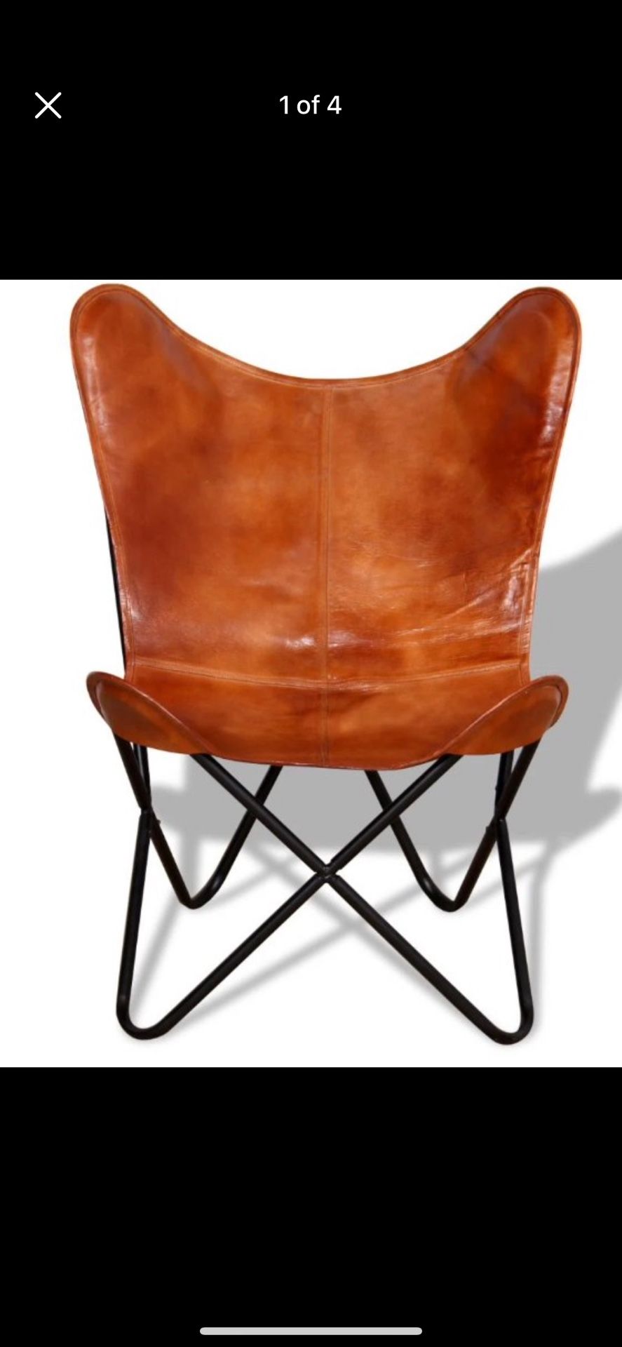 Butterfly Lightweight Leather Camping-Style Chair