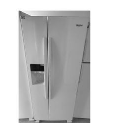Whirlpool refrigerator side by side new scratch and dent 33”