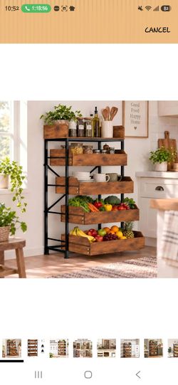 5 Tier wood storage organizer