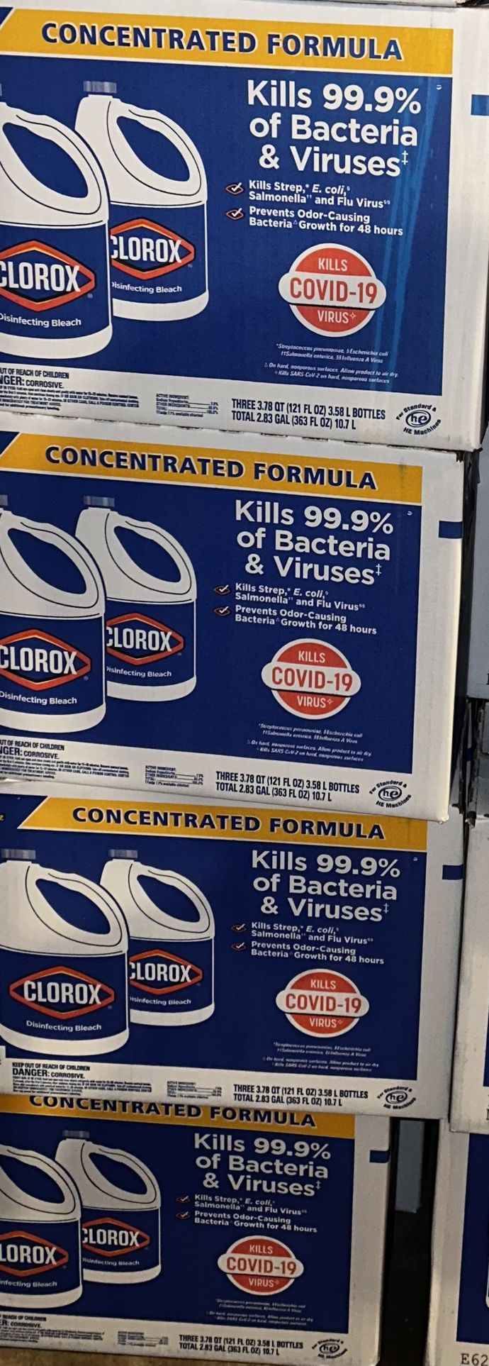 Clorox Bleach $10/case