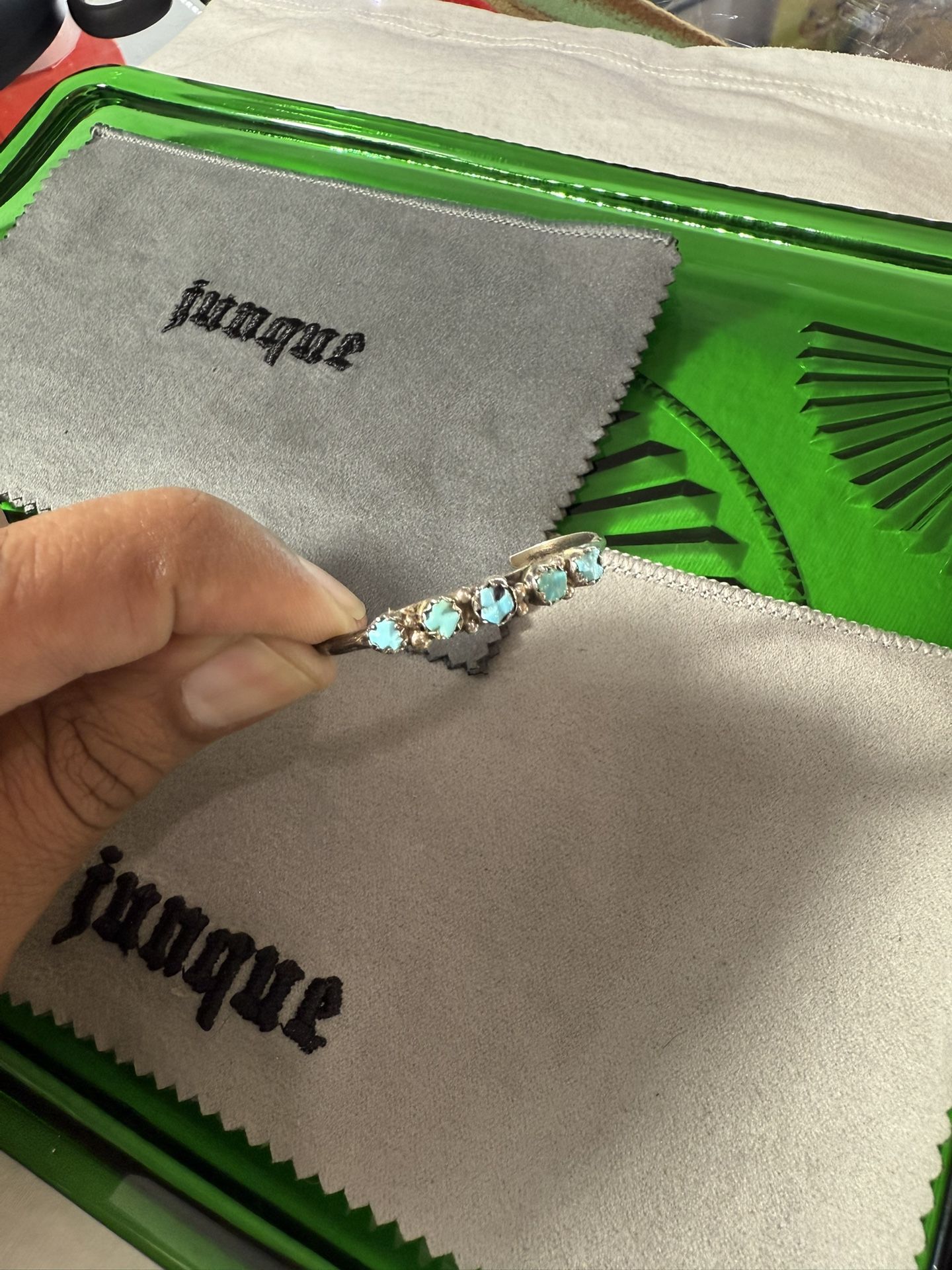 Child’s .925 Sterling Silver Turquoise Native American Bracelet