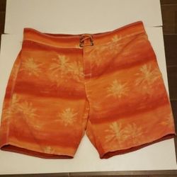 Tommy Bahama Red and Orange Reversible Board Swim Shorts Size XXL