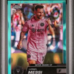 PSA 9 Lionel Messi Aqua Lava /125 Topps Chrome MLS Inter Miami 🔥