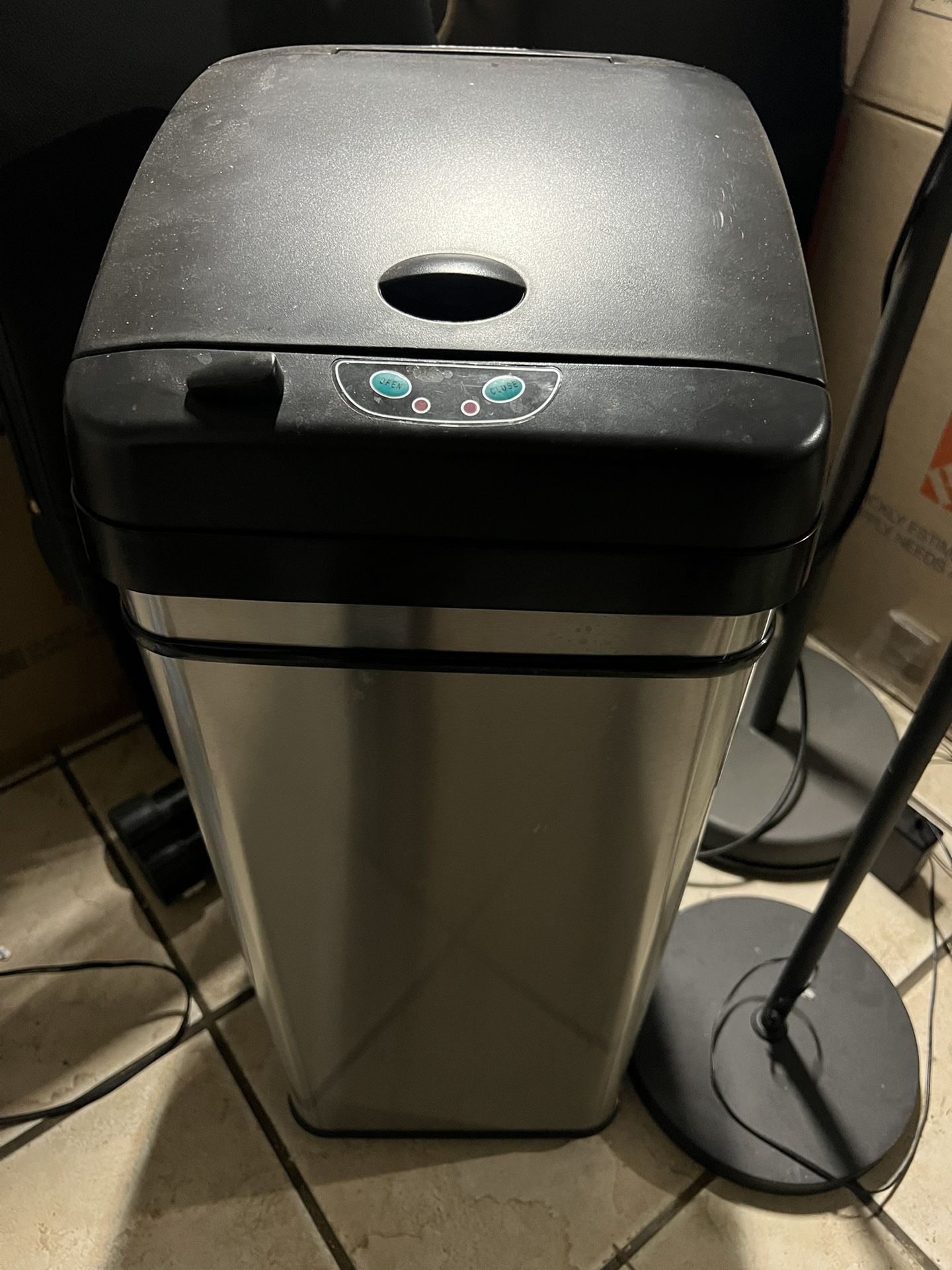 iTouchless 13 Gallon Sensor Kitchen Trash Can with Lid and Odor Filter