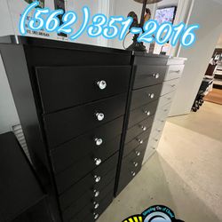 Paulina Black Diamond Dresser With Rails New Chest Comoda 