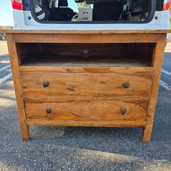 Solid Wood Media Console & TV Stand with Drawers