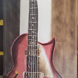 Framed "Les Paul" Guitar Painting Wall Art 