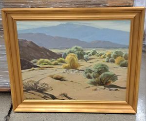 Stunning Original Listed California Artist SAM HYDE HARRIS 22"x28"**DESERT WINTER** OIL PAINTING 🖼