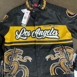 Legend of the Mamba Leather Jacket With Embroidery