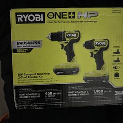 Ryobi 18v compact brushless 2  tool combo kit