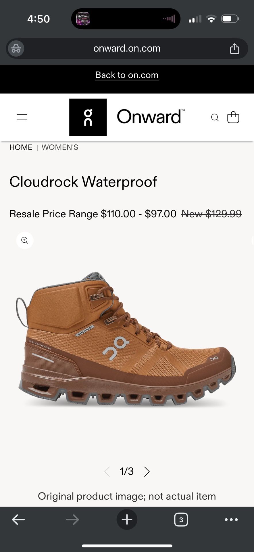 Women’s Waterproof Hiking Boots, Size 10, Cloudrock, Oncloud 