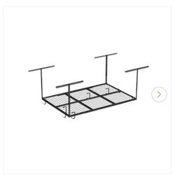 NEW IN BOX FLEXIMOUNTS OHK Series 36 in. W x 72 in. D x 22-40 in. H Black Ceiling Mounted Overhead Garage Storage Rack with Accessory Hooks