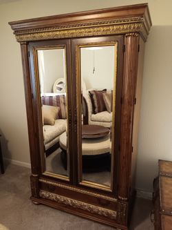 Beautiful Vintage Wardrobe Hutch With Drawers $425