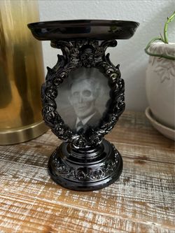 Bath & Body Works Holographic Skull Portrait Frame 3-Wick Pedestal Candle Holder