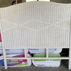 White Wicker Headboard 