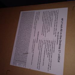 27 inch Hp all in 1 computer