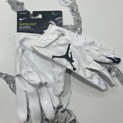New Nike Jordan Vapor Knit 3.0 Football Gloves White/Black Men's Size XL