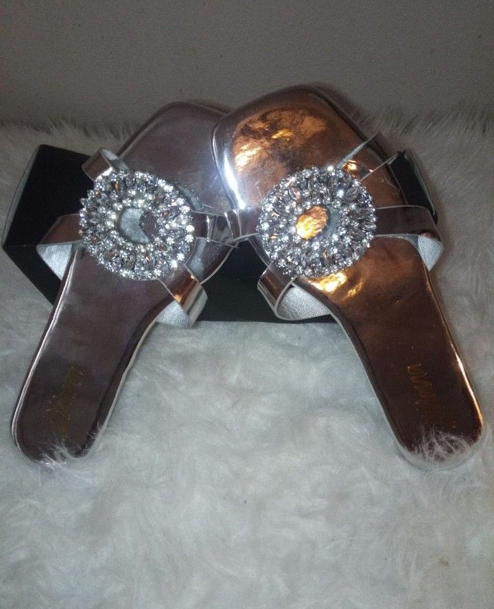 Liliana Women Silver Slides